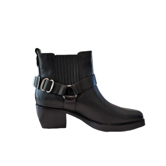 Sam Edelman Black Bellamie Square Toe Ankle Boot Bootie with Hardware - Size 6.5 - Picture 6 of 16